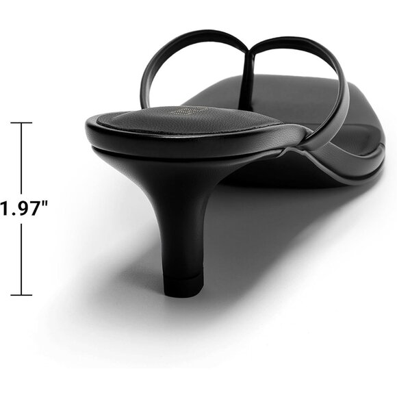 Dream Pairs Women Black Faux Leather  Square Open Toe  Low Heels Sandals Shoes - Picture 6 of 8